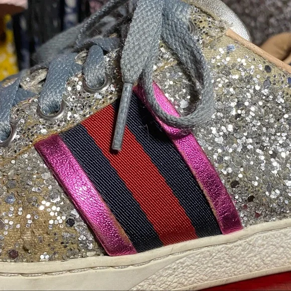 Authentic Gucci glitter sneakers - Picture 4 of 8